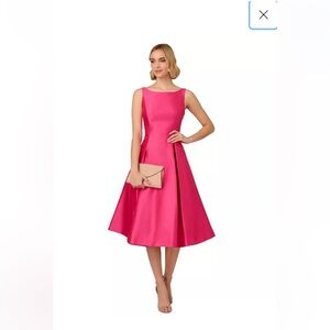 Adrianna Papell Boat-Neck A-Line Dress